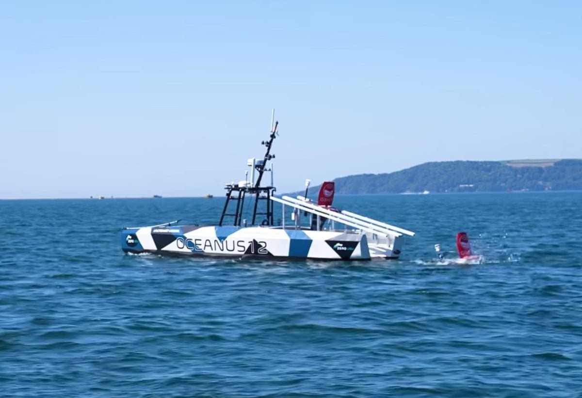 UK maritime drone launches smaller drones at sea