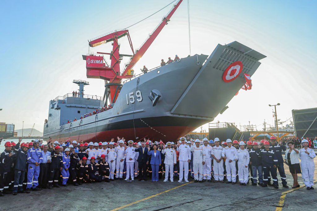 HD Hyundai Heavy Industries Launches Second Landing Support Ship for Peru