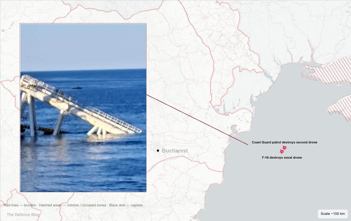 Romania destroys two naval drones near offshore gas platform
